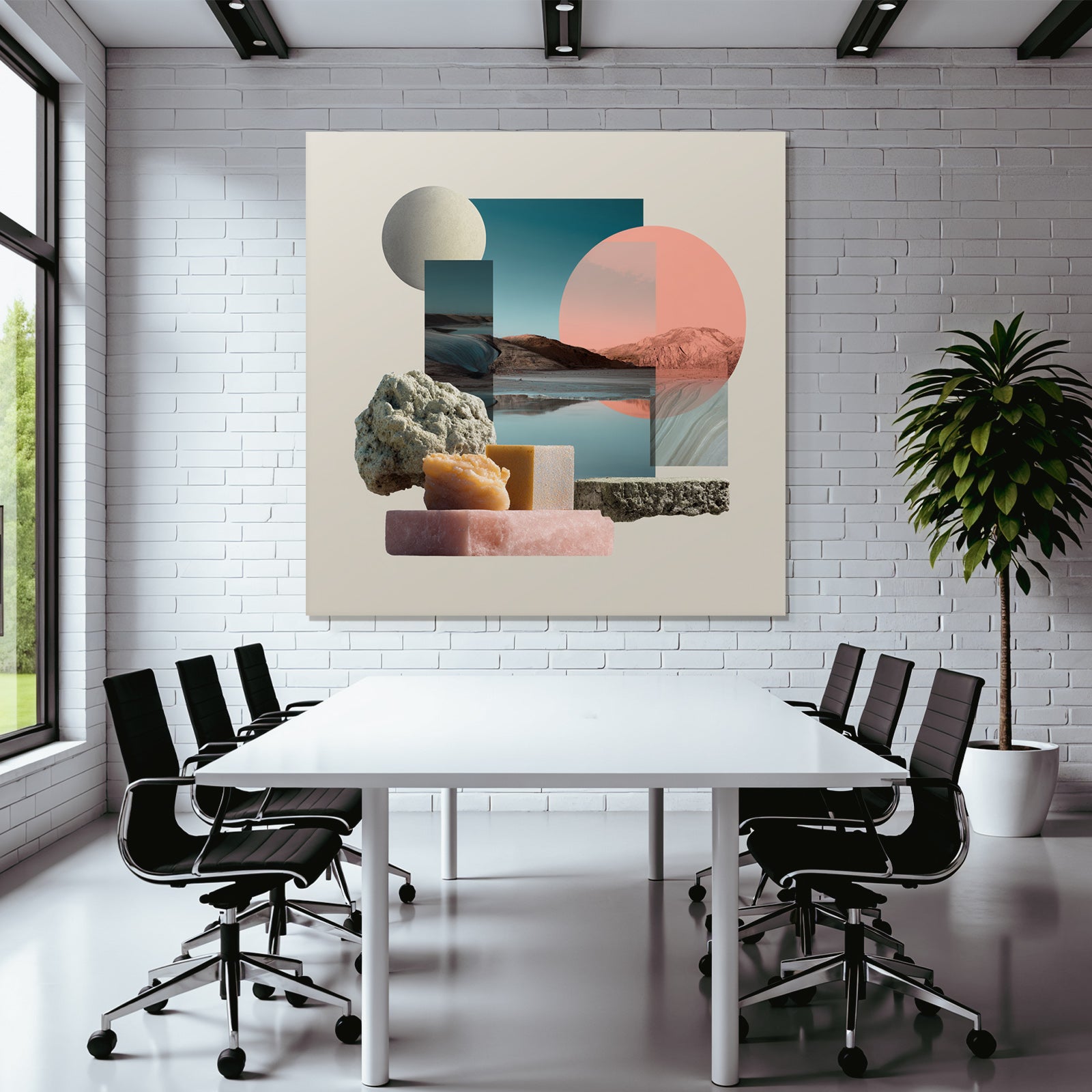 Moderne Collage Natur Geometrische Formen