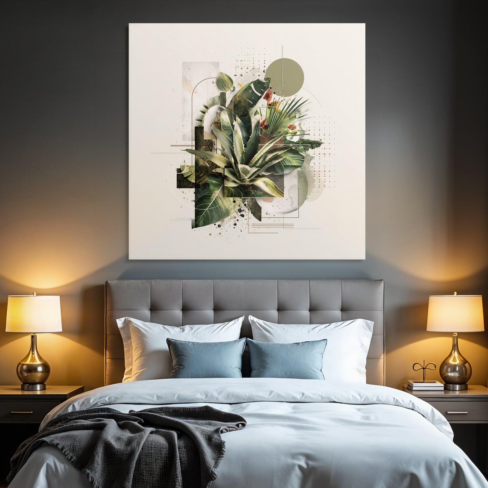 Moderne Kunstpflanzen Geometrische Formen Abstrakte Gestaltung