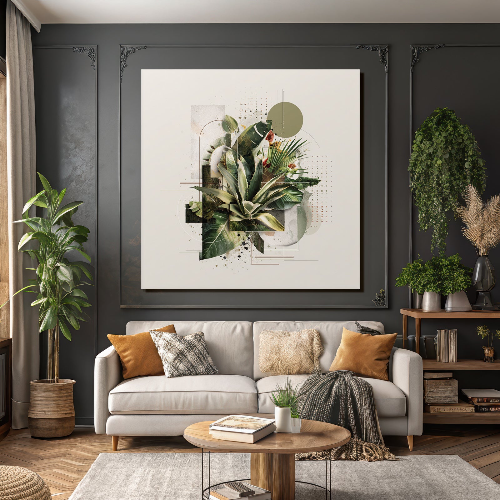 Moderne Kunstpflanzen Geometrische Formen Abstrakte Gestaltung