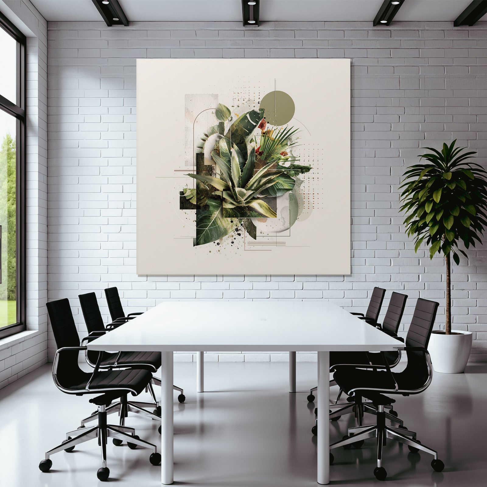 Moderne Kunstpflanzen Geometrische Formen Abstrakte Gestaltung
