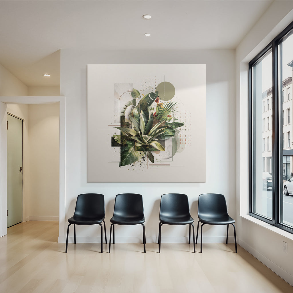 Moderne Kunstpflanzen Geometrische Formen Abstrakte Gestaltung