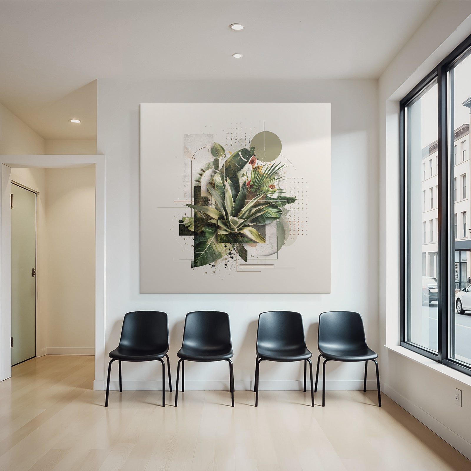 Moderne Kunstpflanzen Geometrische Formen Abstrakte Gestaltung