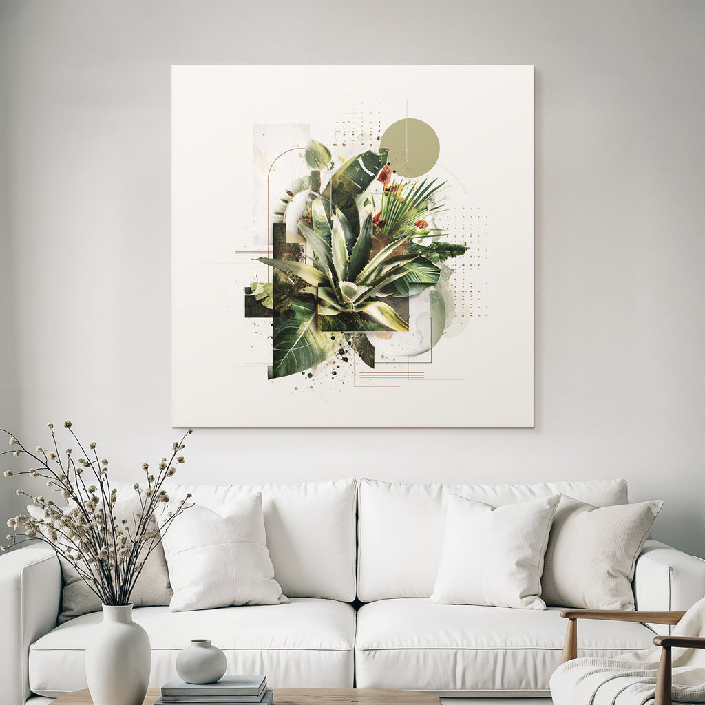 Moderne Kunstpflanzen Geometrische Formen Abstrakte Gestaltung