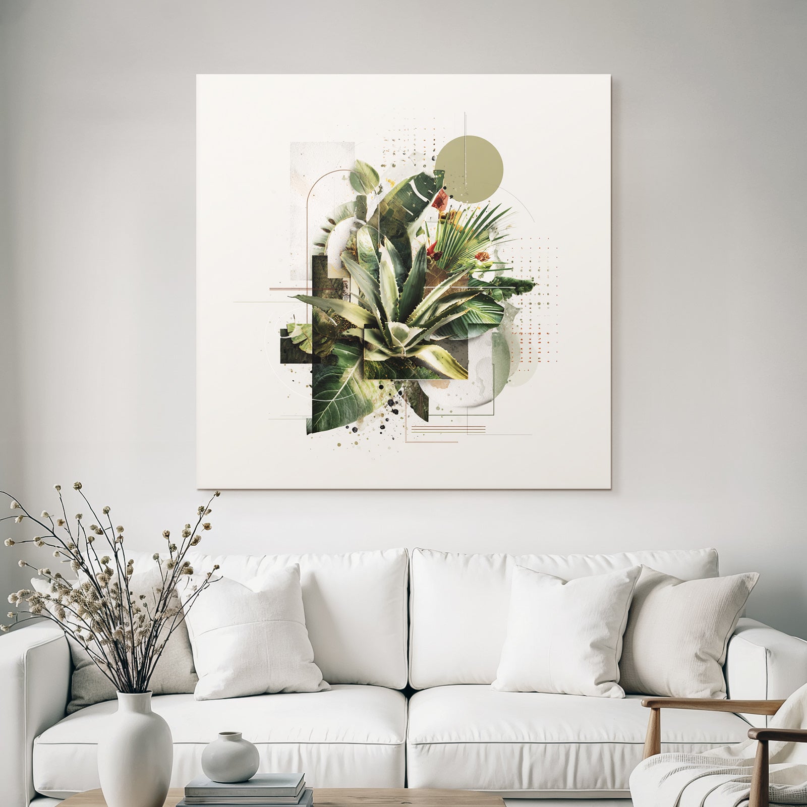 Moderne Kunstpflanzen Geometrische Formen Abstrakte Gestaltung