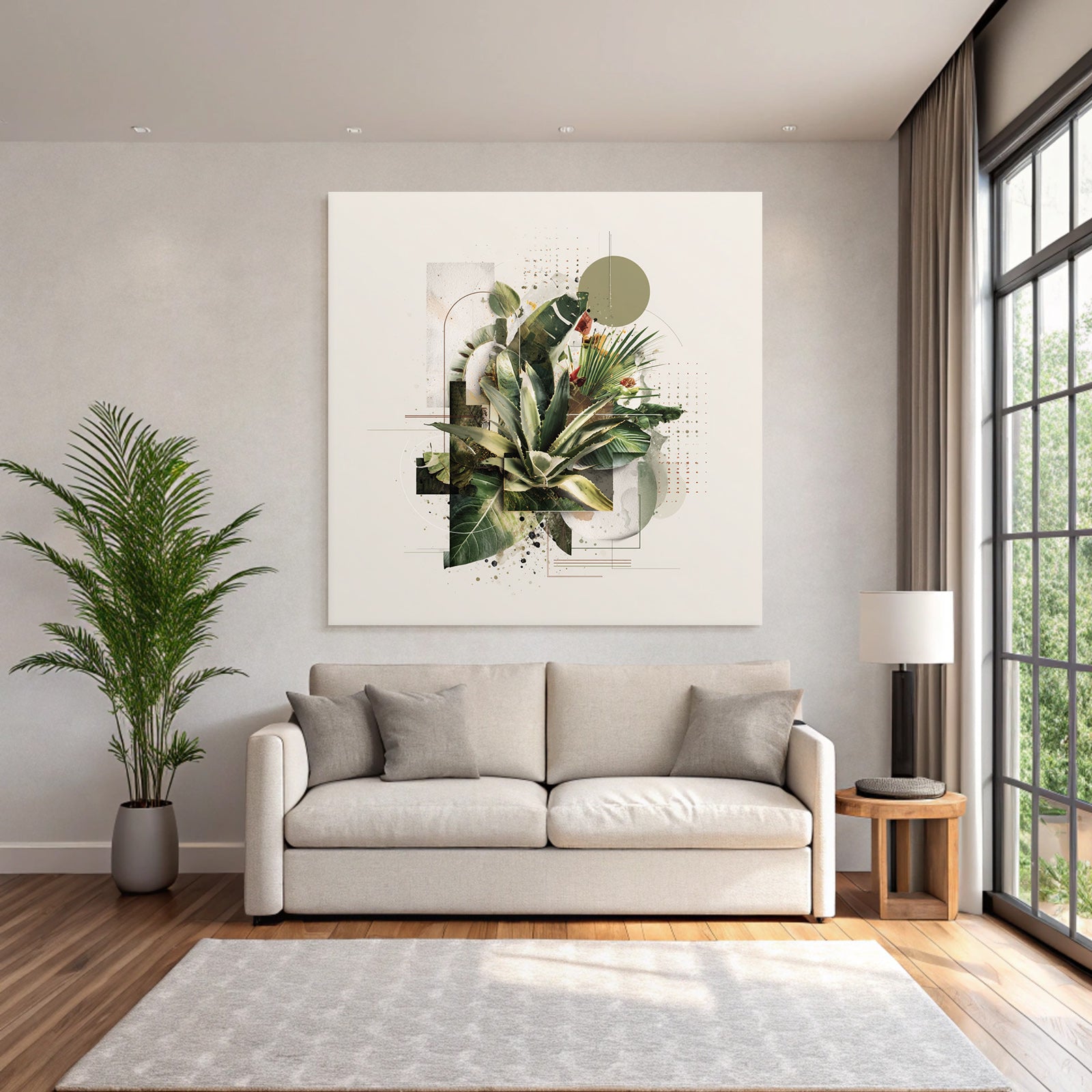 Moderne Kunstpflanzen Geometrische Formen Abstrakte Gestaltung