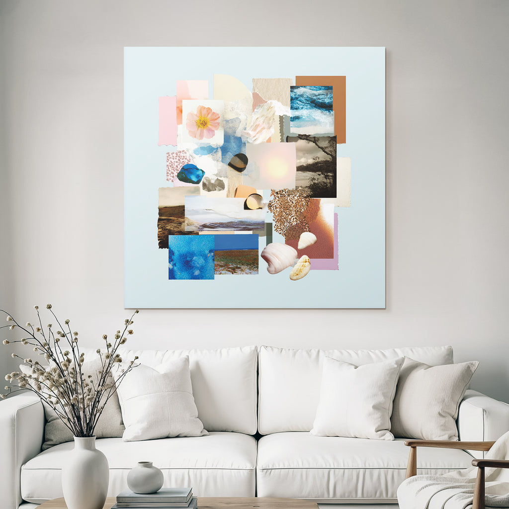 Natur Kunst Collage Mit Blumen Schalen Wasser Abstrakte Designs