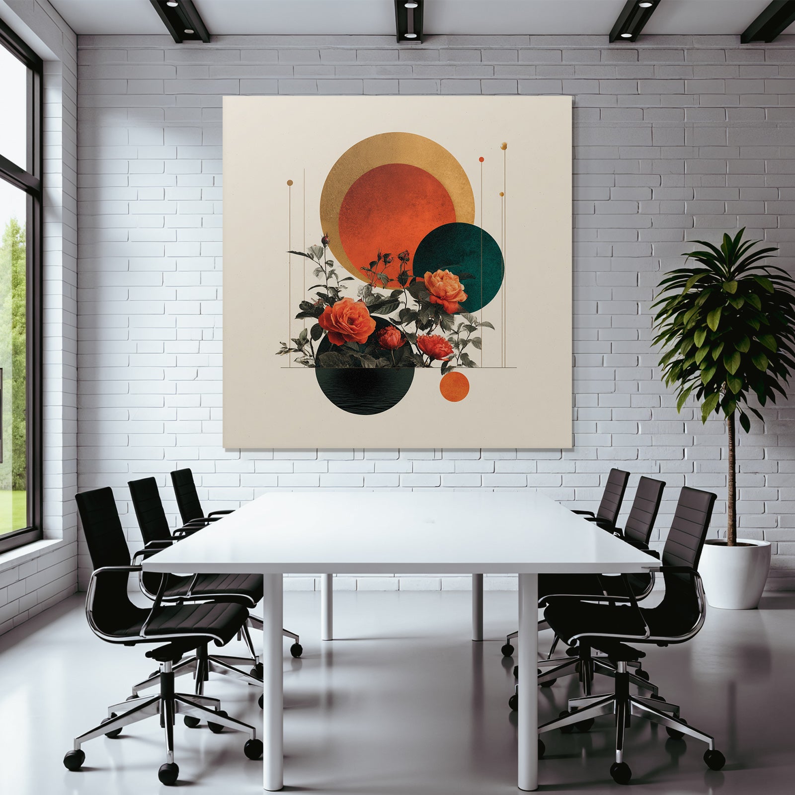 Rosen Geometrische Formen Vibrante Farben Abstracte Kunst