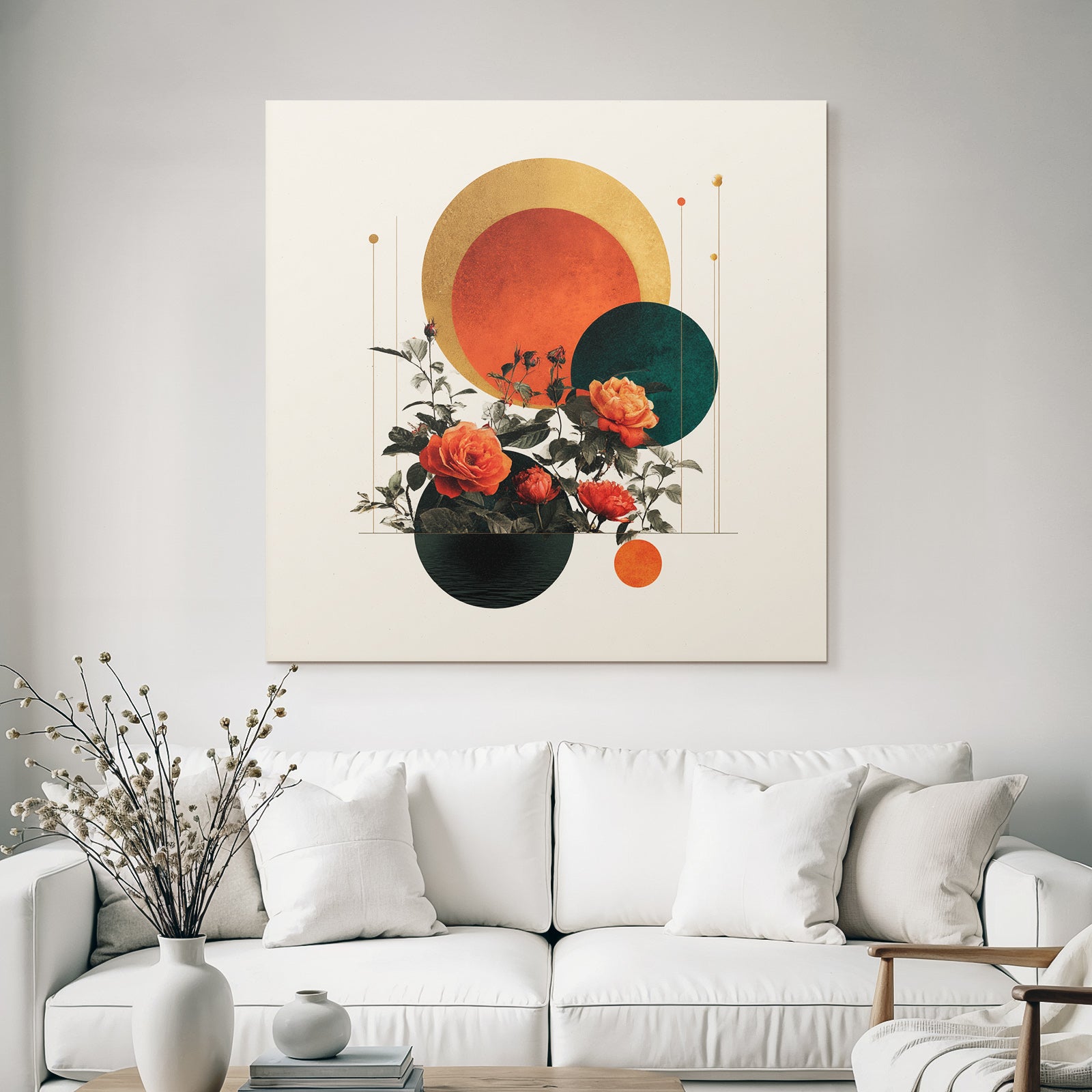 Rosen Geometrische Formen Vibrante Farben Abstracte Kunst