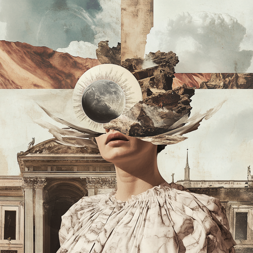 Traumhafte Collage Imagination Natur Und Architektur | Collagen | Kunstgattungen