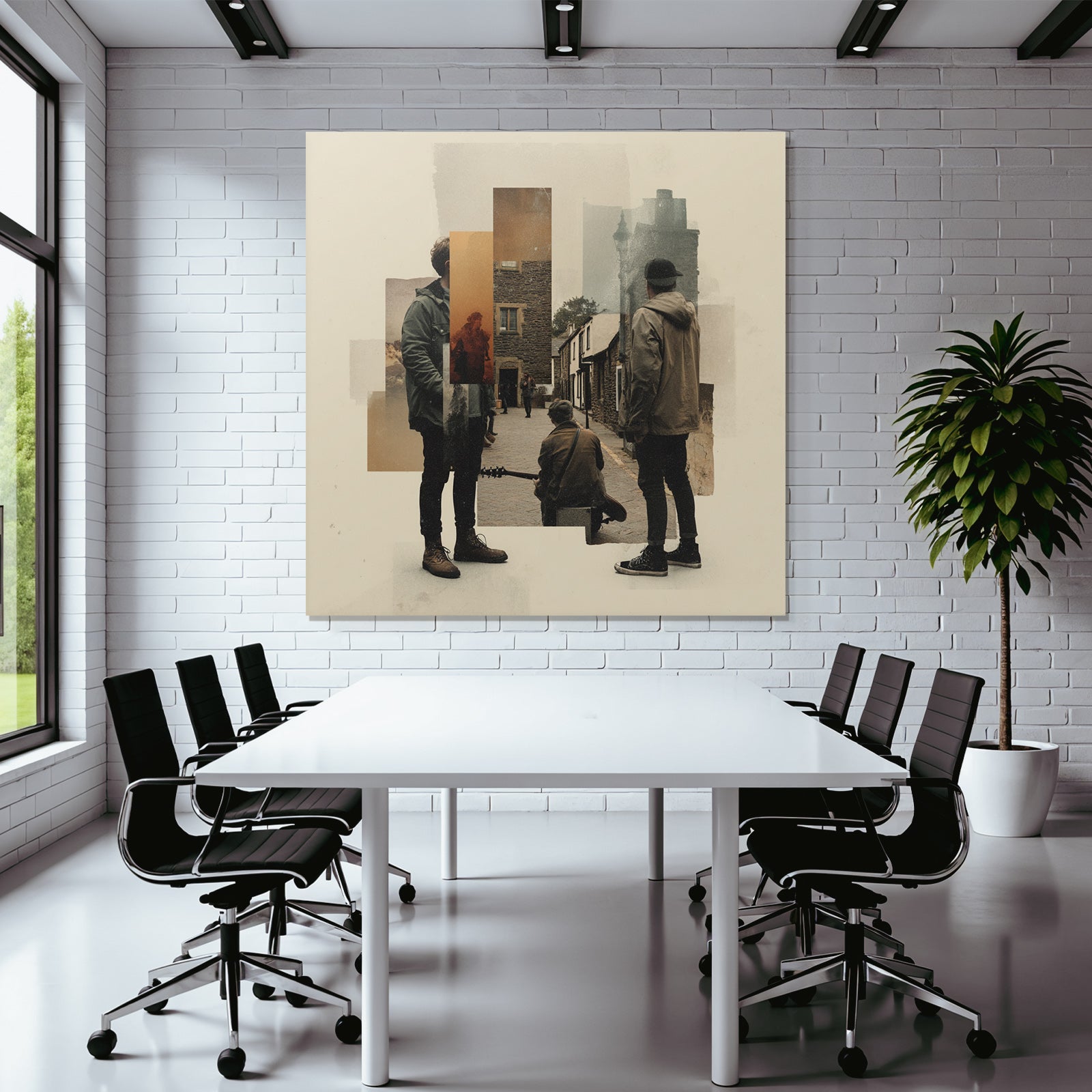 Vintage Kunstwerk Mit Figuren In Einer Quaint Umgebung