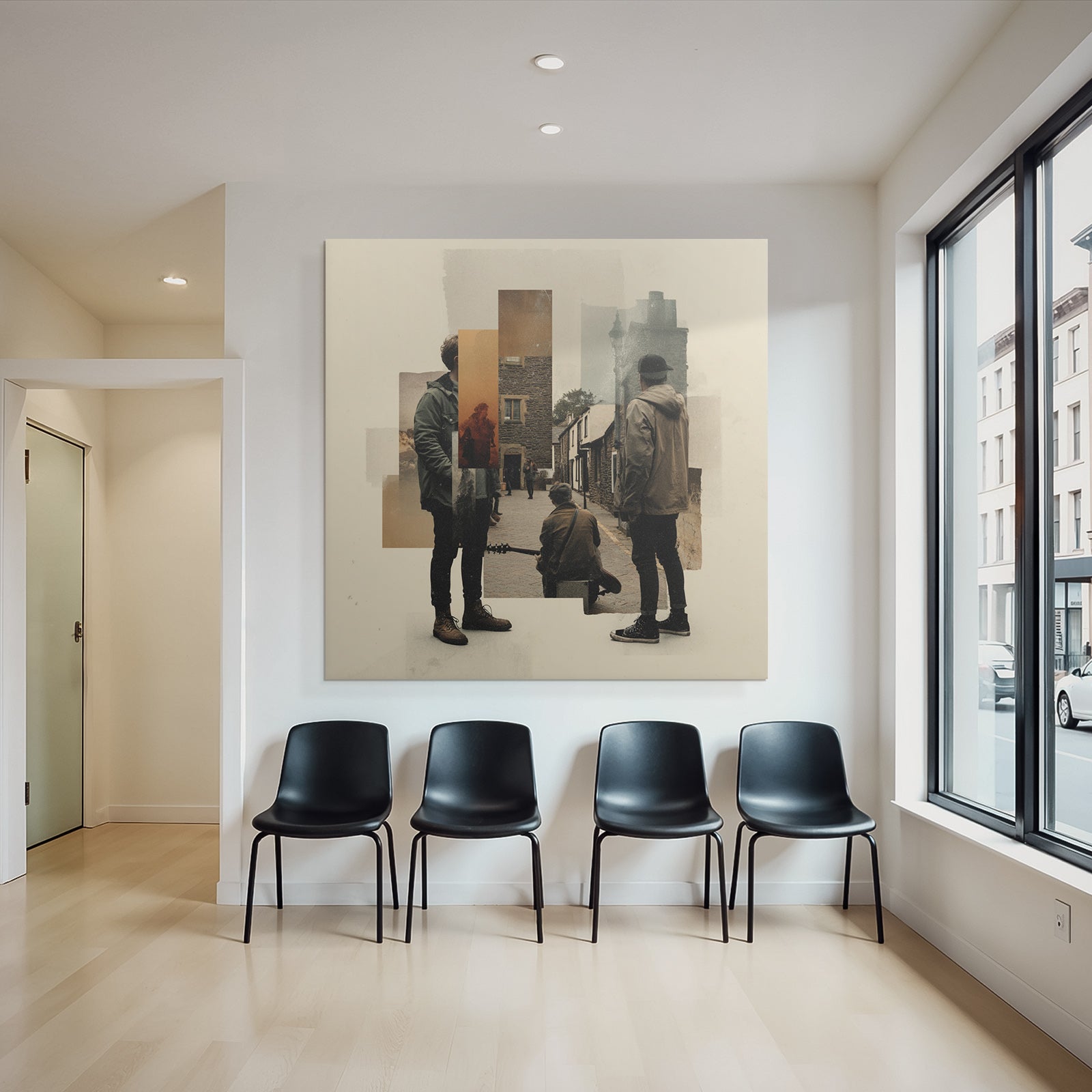 Vintage Kunstwerk Mit Figuren In Einer Quaint Umgebung