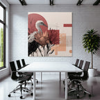 Vogel Und Blumen Digitale Kunst Stilisiert Geometrisches Design