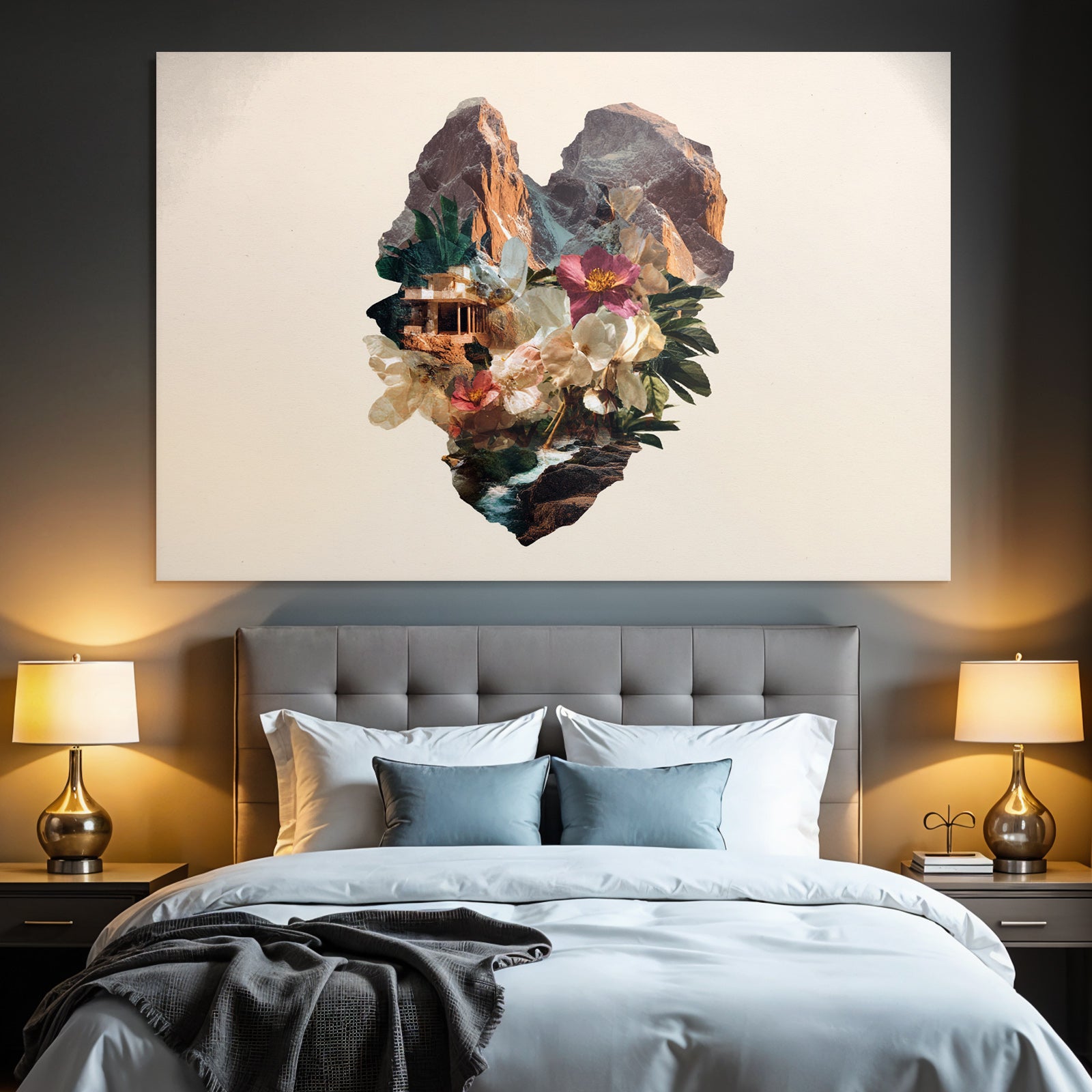 Herzform Natur Harmonie Blumen Berge Struktur