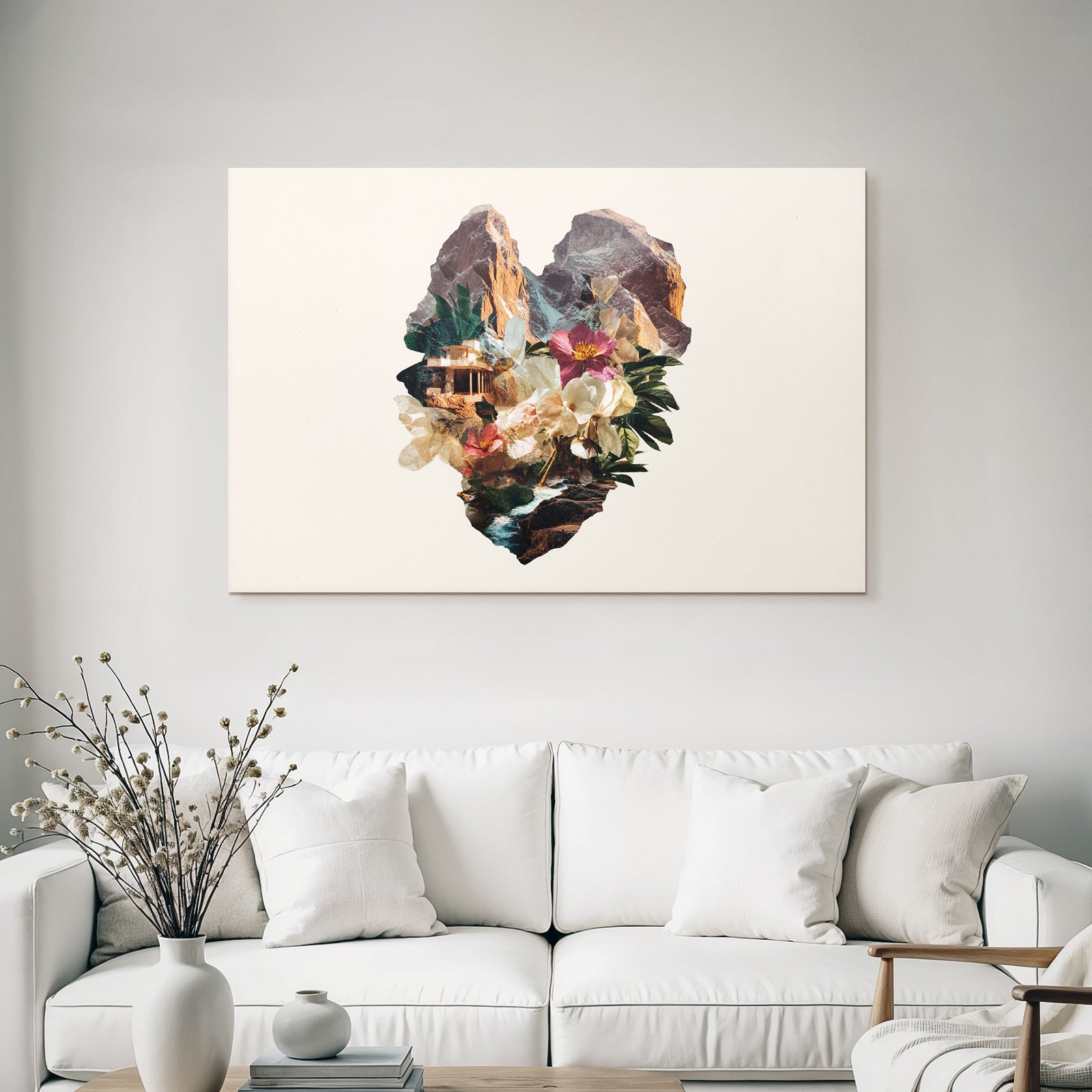 Herzform Natur Harmonie Blumen Berge Struktur