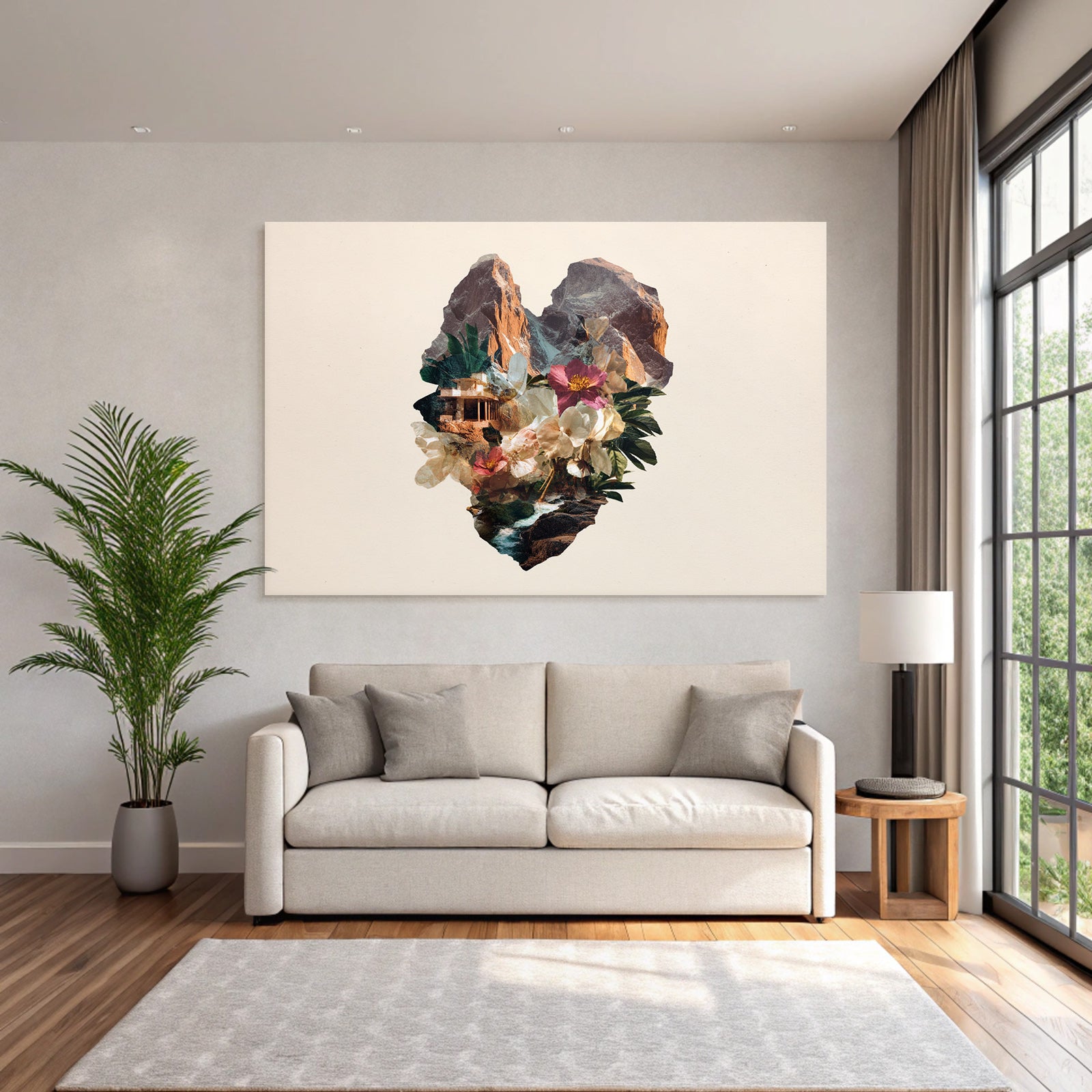 Herzform Natur Harmonie Blumen Berge Struktur