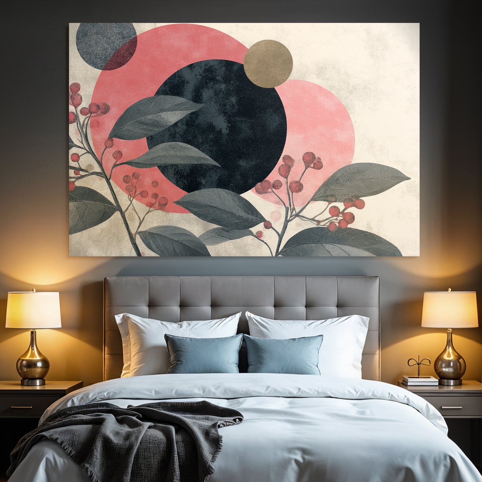 Abstrakte Kreisformen Botanische Elemente Modernes Design