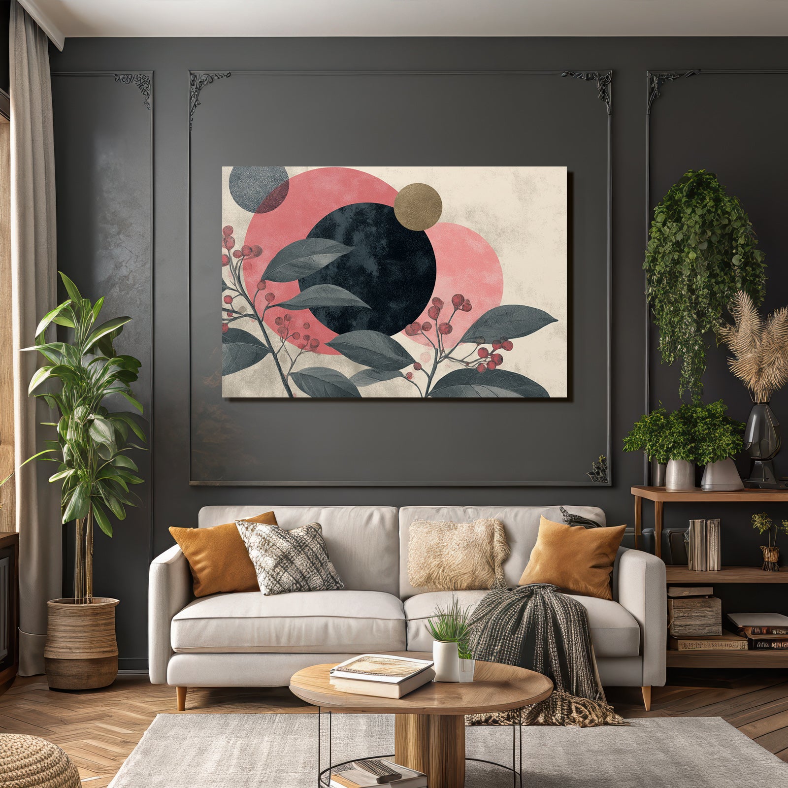 Abstrakte Kreisformen Botanische Elemente Modernes Design