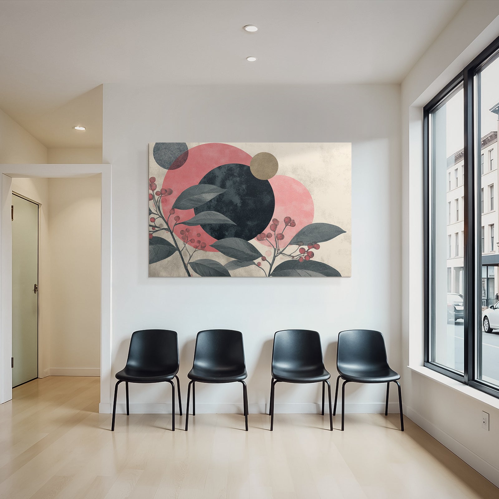 Abstrakte Kreisformen Botanische Elemente Modernes Design