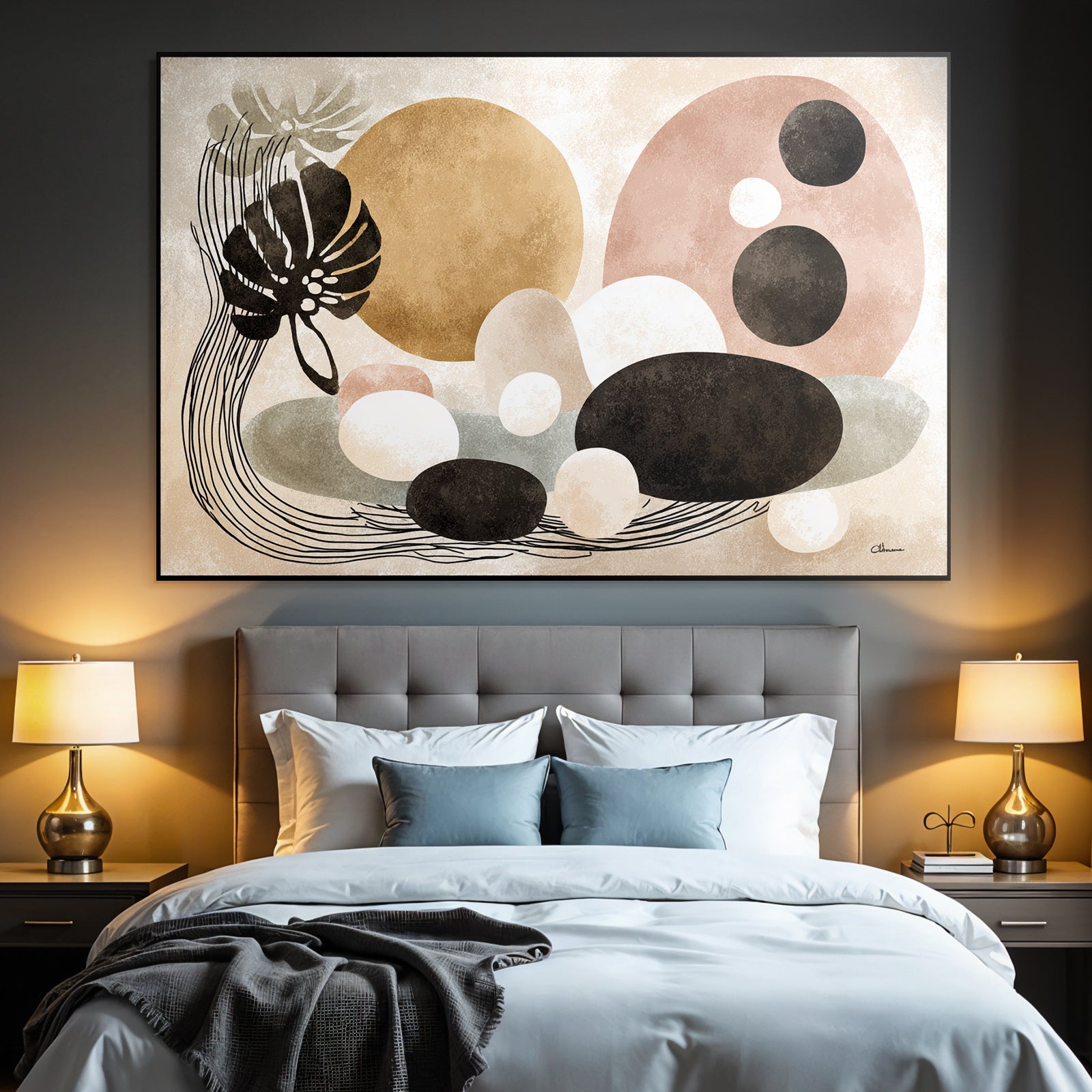 Abstrakte Kunst Komposition Mit Geometrischen Formen Und Farbverlauf