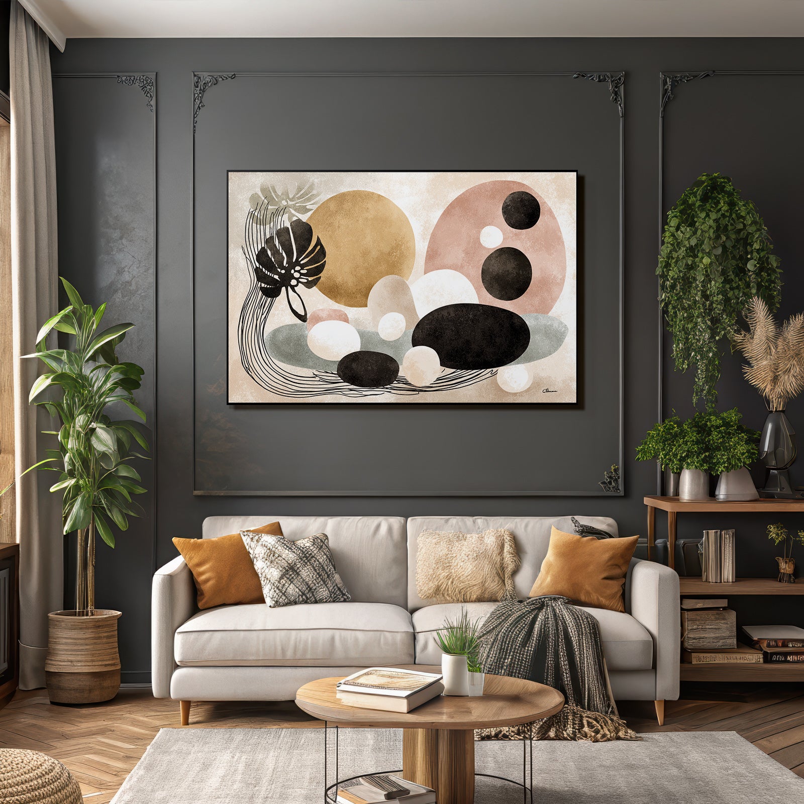 Abstrakte Kunst Komposition Mit Geometrischen Formen Und Farbverlauf