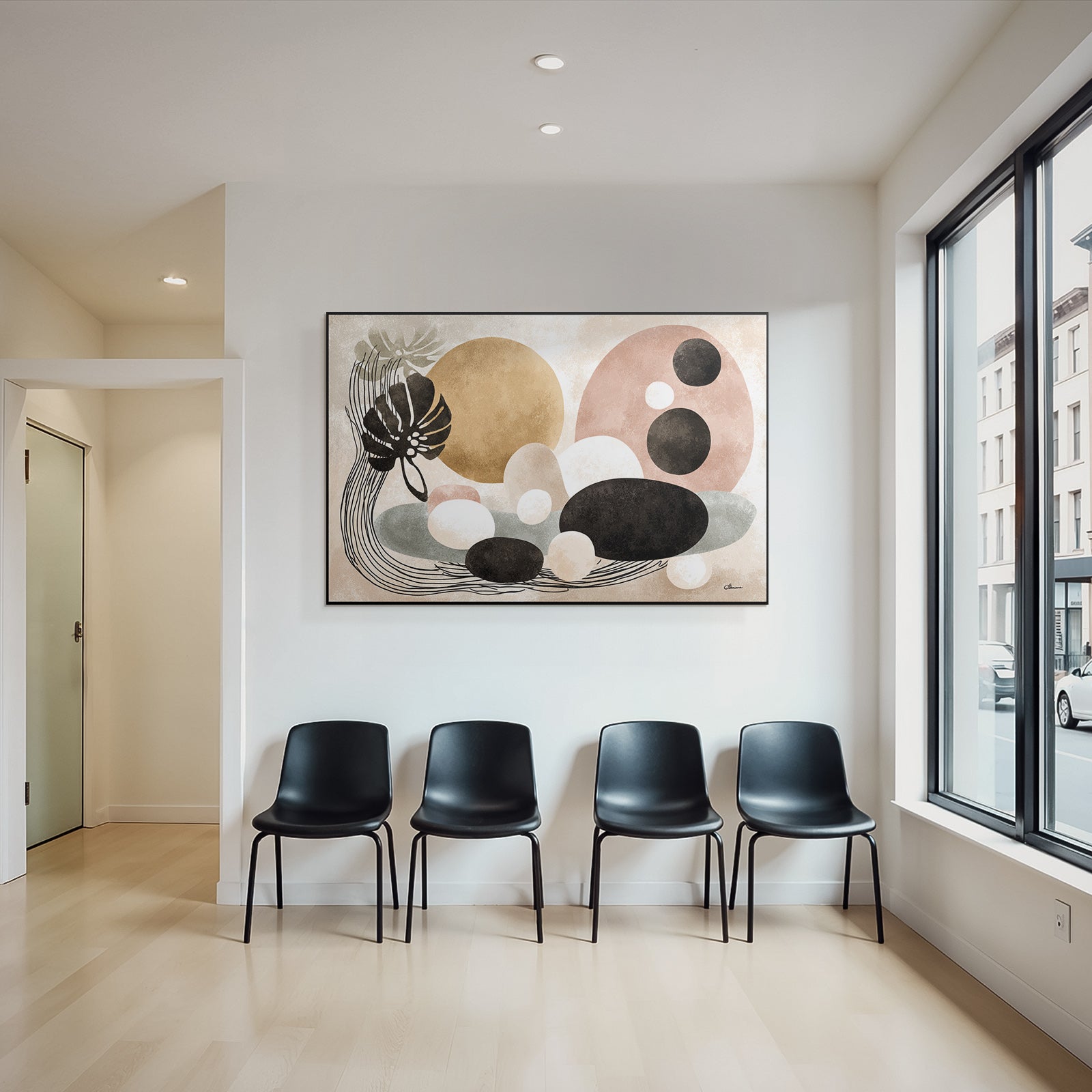 Abstrakte Kunst Komposition Mit Geometrischen Formen Und Farbverlauf