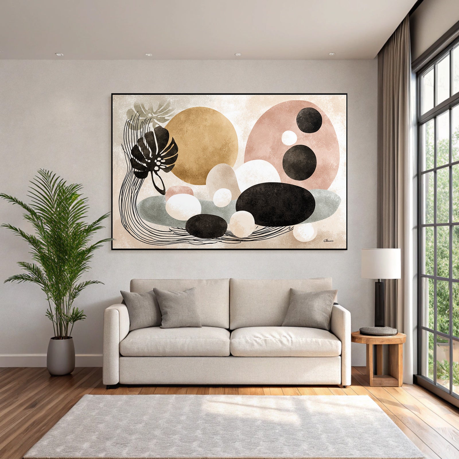 Abstrakte Kunst Komposition Mit Geometrischen Formen Und Farbverlauf
