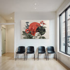 Blumen Collage Moderner Kunst Stil Rot Schwarz Texturn Hintergrund