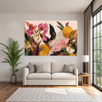 Blumen Und Blatt Anordnung Mit Rosa Hintergrund