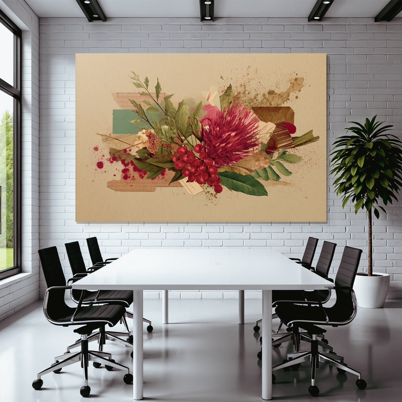 Blumenkunst Dekorative Illustration Mischtechnik Collage