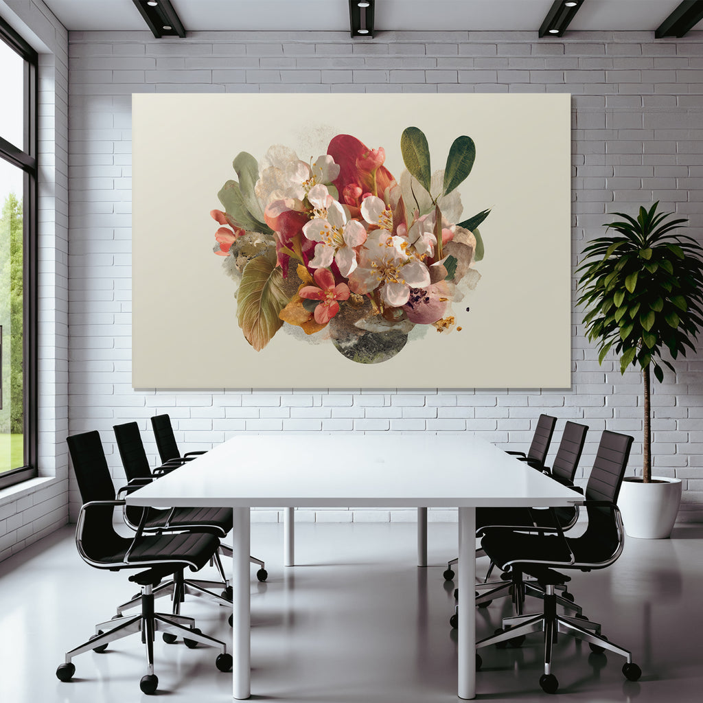 Blumige Digitale Kunst Mit Vibranten Farben Und Blattwerk