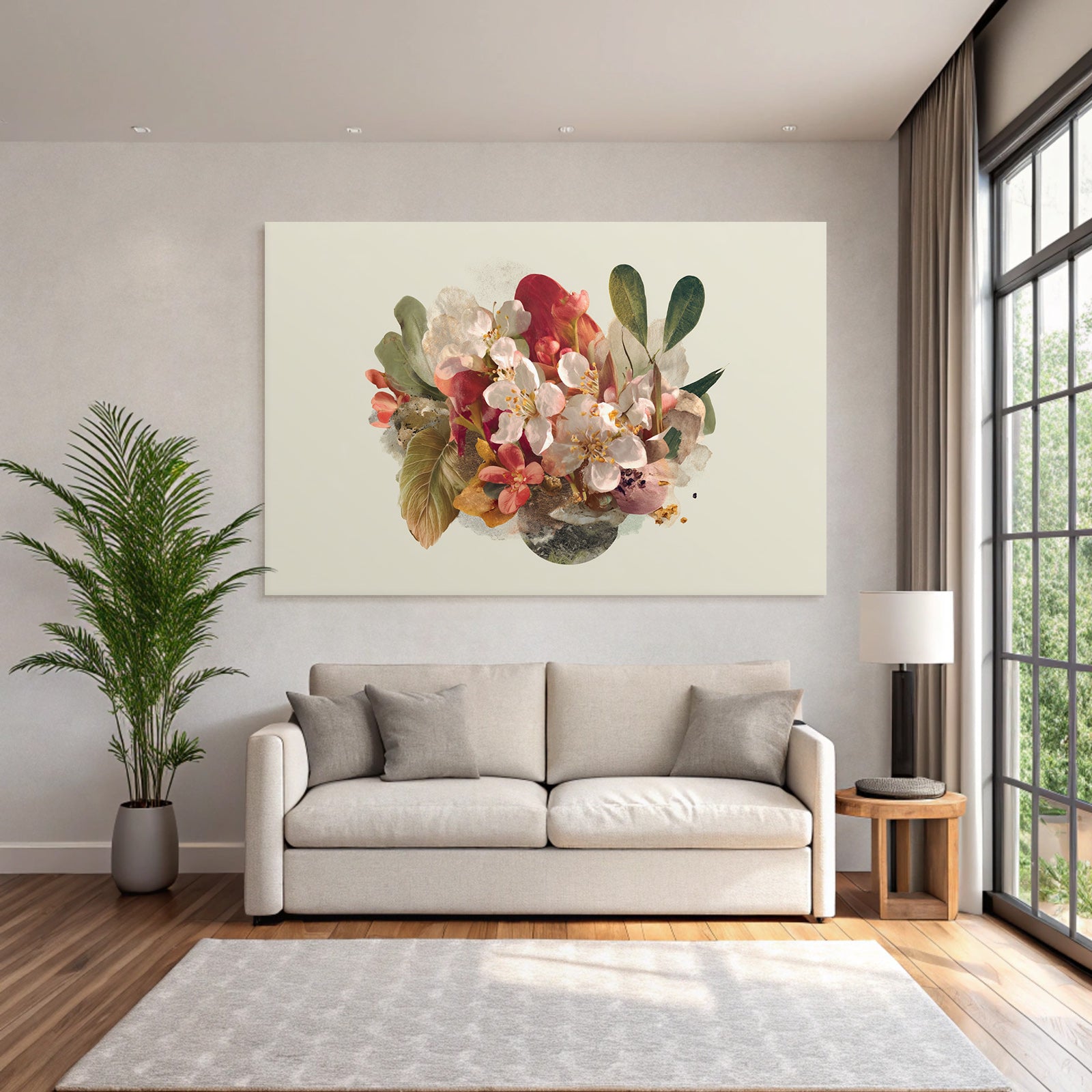 Blumige Digitale Kunst Mit Vibranten Farben Und Blattwerk