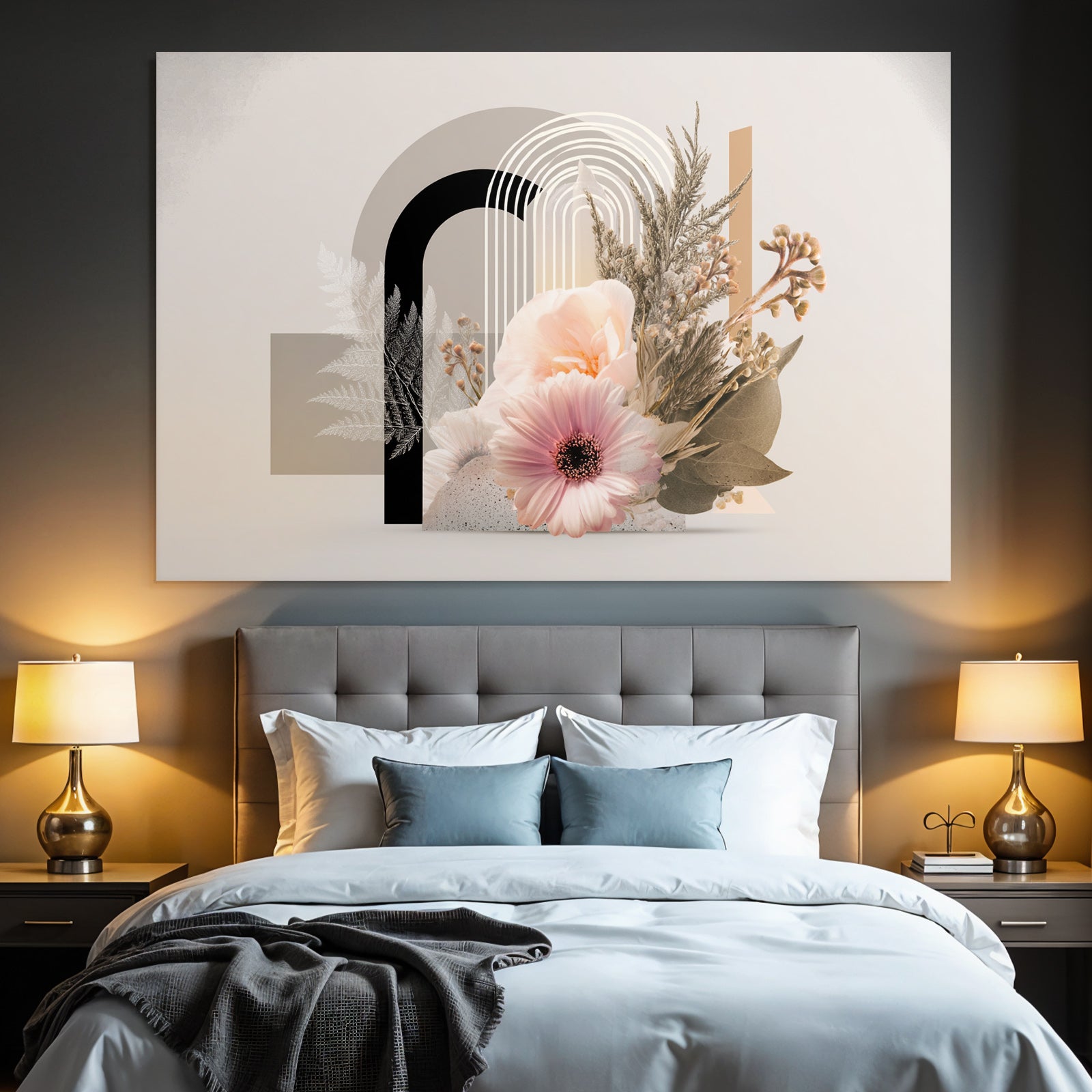 Blumige Modern Grafik Design Mit Abstrakten Formen Und Linien