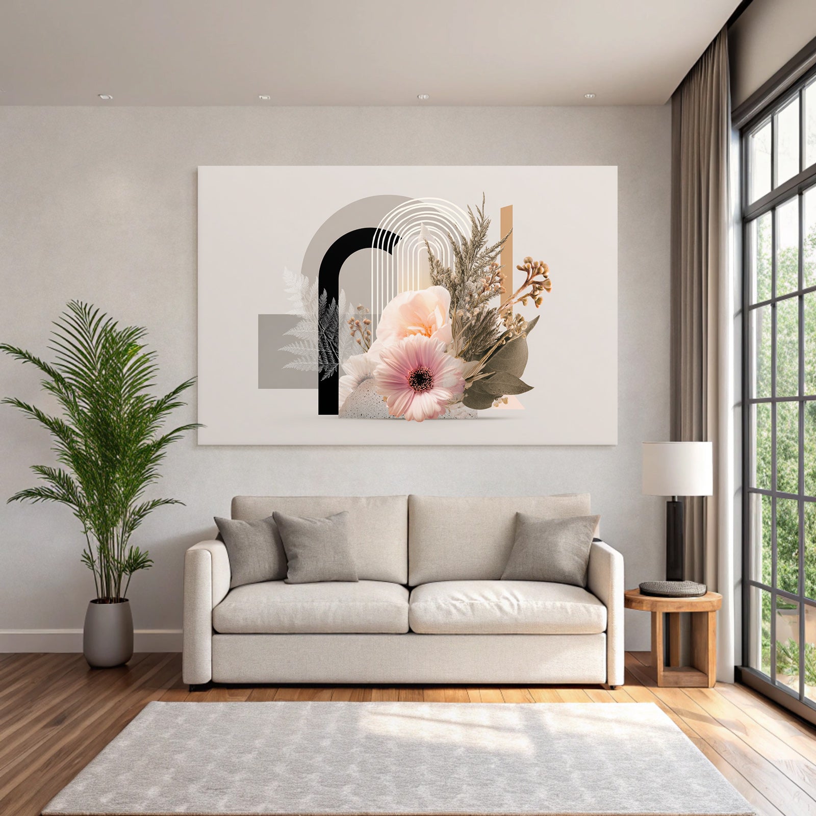 Blumige Modern Grafik Design Mit Abstrakten Formen Und Linien