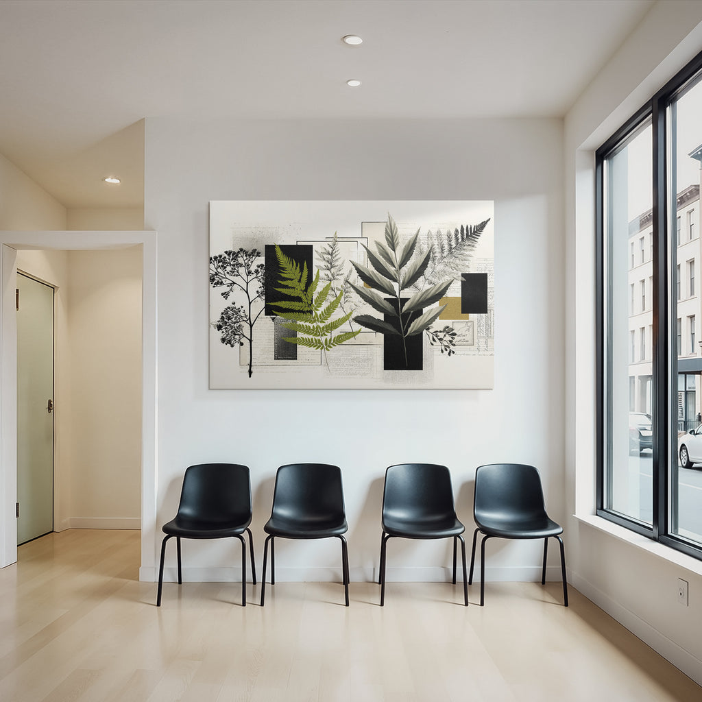 Botanische Collage Ferne Und Pflanzen Abstract Shapes Texturen