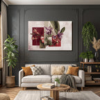 Botanische Kunst Collage Moderner Stil Geometrische Formen