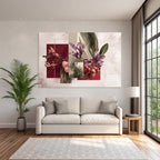 Botanische Kunst Collage Moderner Stil Geometrische Formen