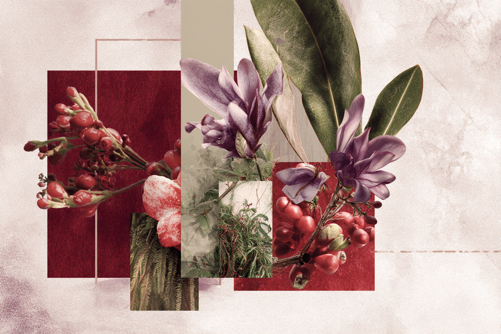 Botanische Kunst Collage Moderner Stil Geometrische Formen | Collagen | Kunstgattungen