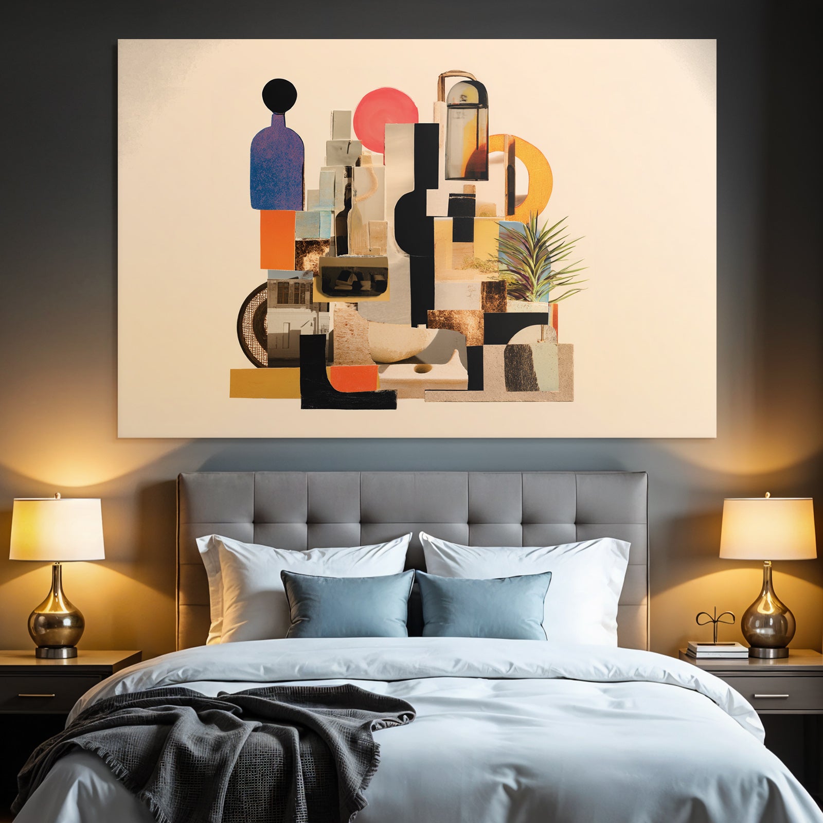 Digital Collage Abstract Shapes Farbmix Modernes Aeusseres Creative Exploration