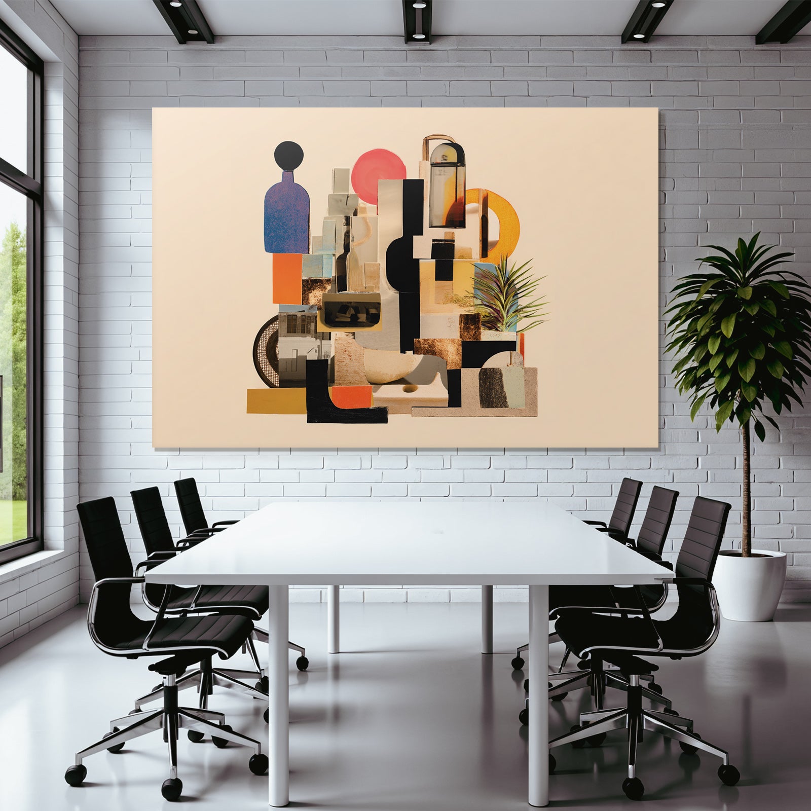Digital Collage Abstract Shapes Farbmix Modernes Aeusseres Creative Exploration