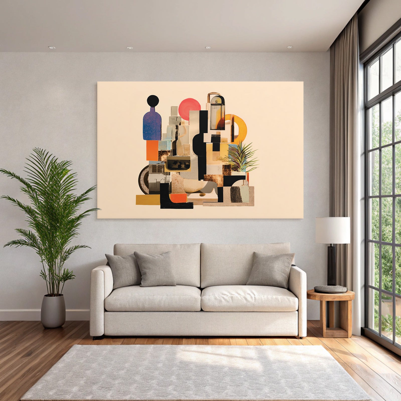 Digital Collage Abstract Shapes Farbmix Modernes Aeusseres Creative Exploration
