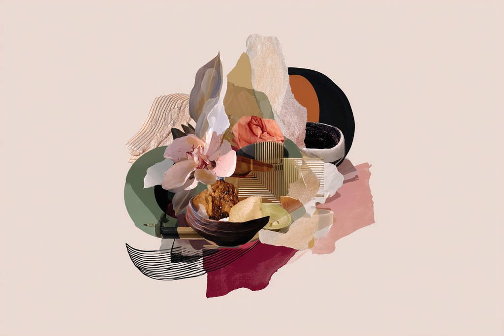Digitale Collage Moderne Abstrakte Formen Farbe Blumen Schalen Muster | Collagen | Kunstgattungen