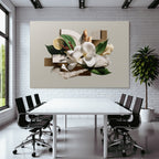 Digitale Collage Natur Geometrische Formen Blume Zitronenscheibe Steine