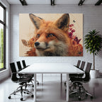 Fox Portrait Mit Blumen Kunstvolle Darstellung