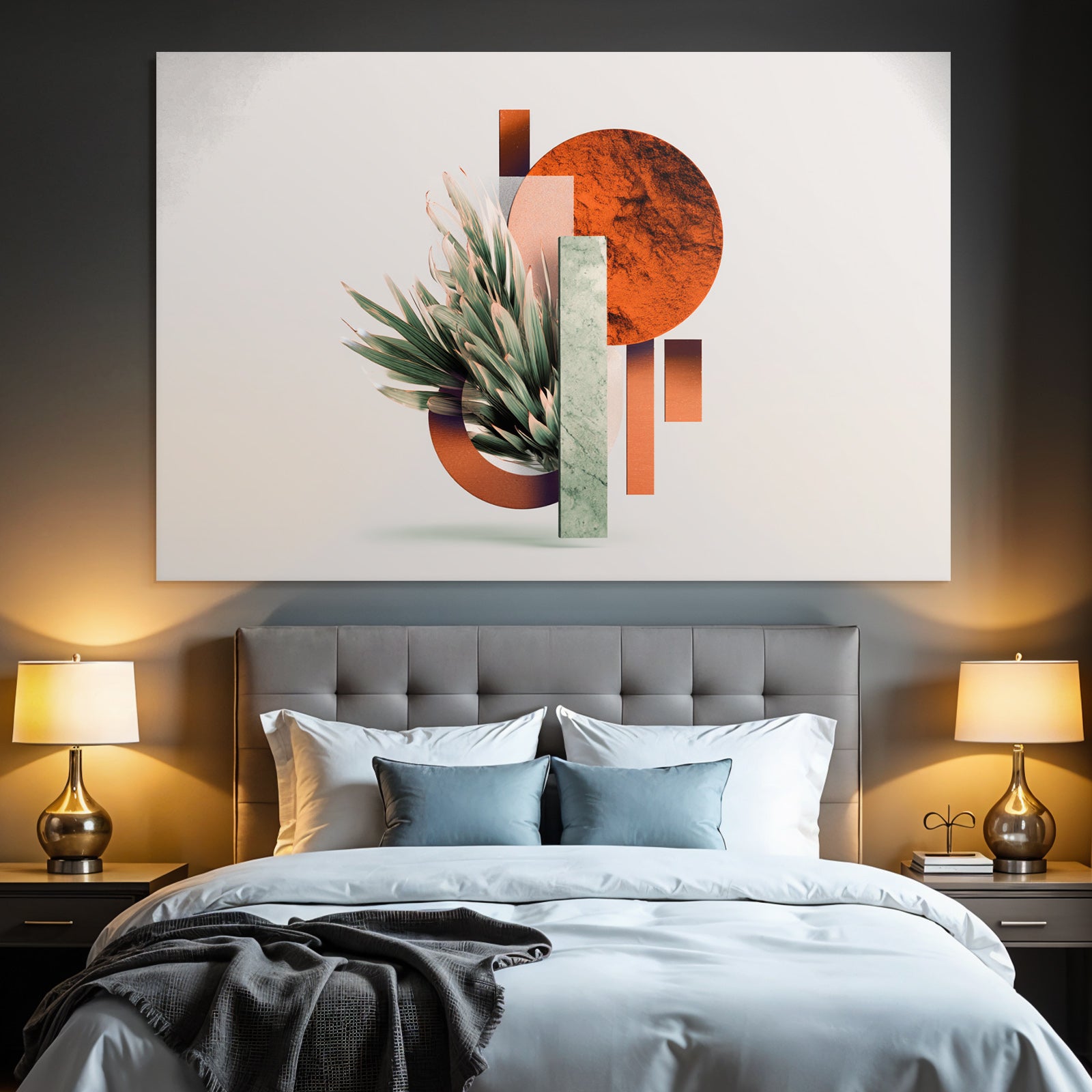 Geometrische Botanische Digitale Kunst Moderner Aesthetik
