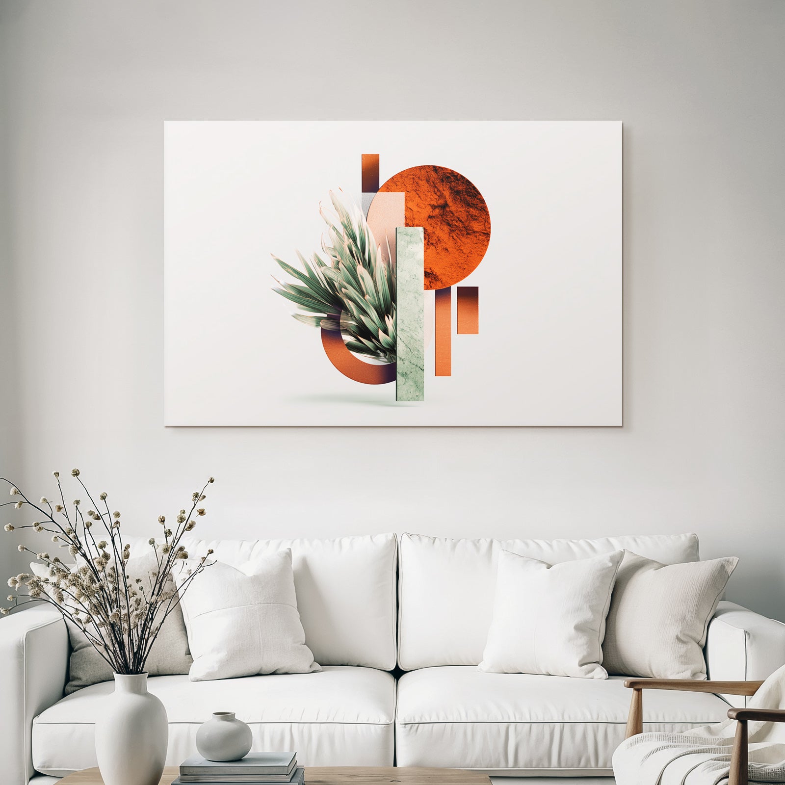 Geometrische Botanische Digitale Kunst Moderner Aesthetik