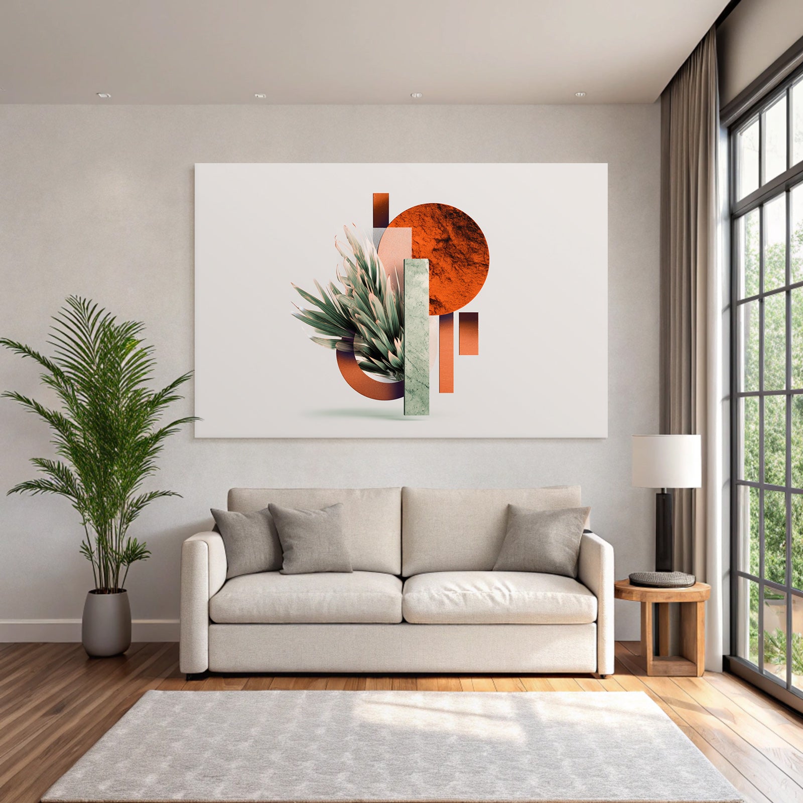 Geometrische Botanische Digitale Kunst Moderner Aesthetik