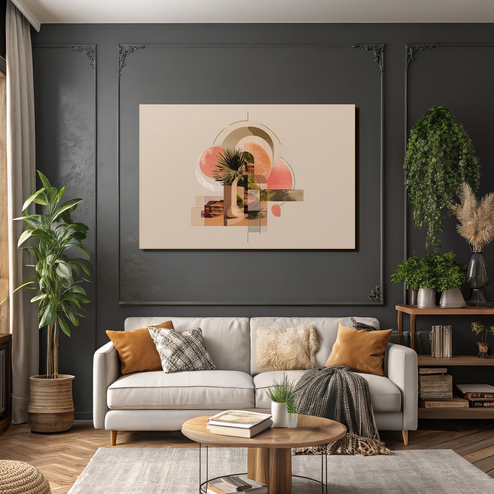 Geometrische Muster Natur Elemente Digitales Kunstwerk