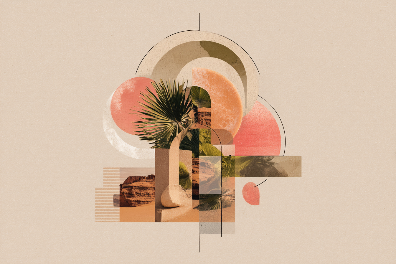 Geometrische Muster Natur Elemente Digitales Kunstwerk | Collagen | Kunstgattungen