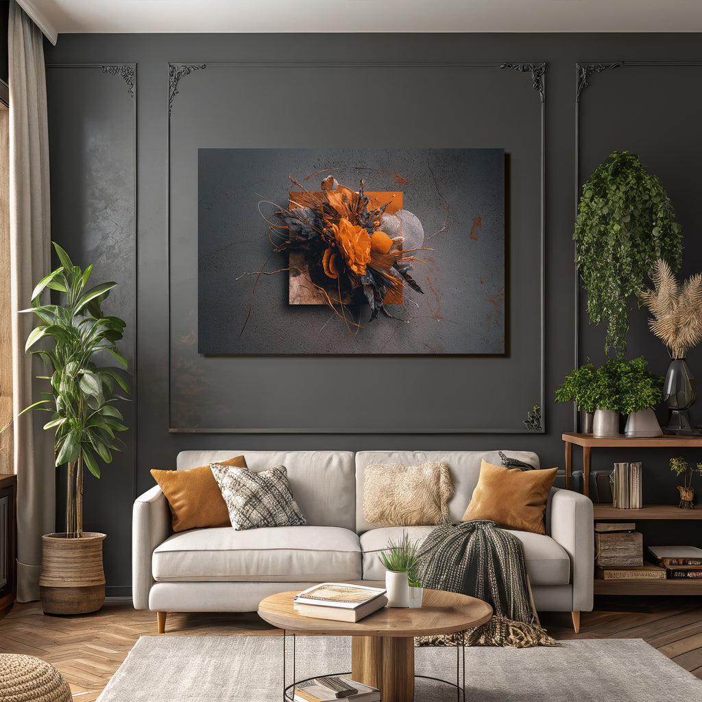 Getrocknete Blumen Und Folien In Warmen Farben