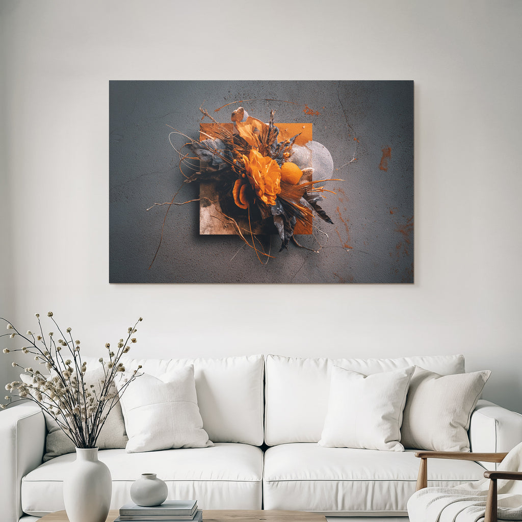 Getrocknete Blumen Und Folien In Warmen Farben